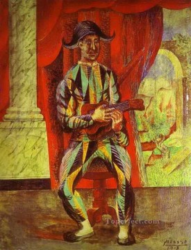 Pablo Picasso Painting - Arlequín con guitarra 1917 Pablo Picasso